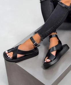 DMF ADELINA Chunky Gladiator Sandals - Black