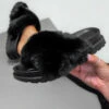 LIV ADELLA Chunky Faux Fur Sandals - Black