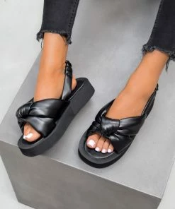 CIT SHOES AMELLE Chunky Knot Sandals - Black