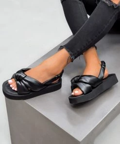 CIT SHOES AMELLE Chunky Knot Sandals - Black