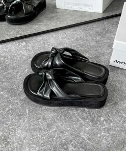 DMF ANITA Chunky Knot Sandals - Black SHOES