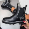 ELG ARIELLA Chelsea Ankle Boots - Black PU