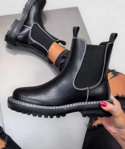 ELG ARIELLA Chelsea Ankle Boots - Black PU