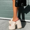 NDS SHOES ASHLYN Super Chunky Platform Heels - Nude