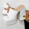 NDS ASHLYN Super Chunky Platform Heels - White