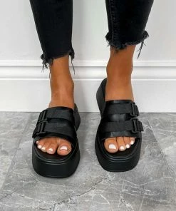 ELG AXEL Chunky Sandals - Black PU