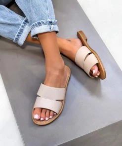 LIV AYISHA Crock Print Sandals - Khaki