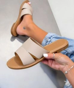 LIV AYISHA Crock Print Sandals - Khaki