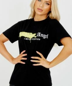 SWD Reckless Angel Graphic Printed T-Shirt - Black