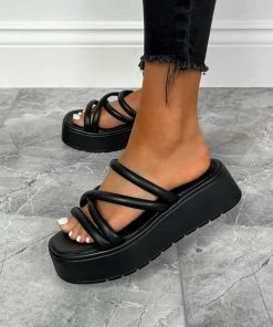 ELG CALIX Chunky Sandals - Black PU