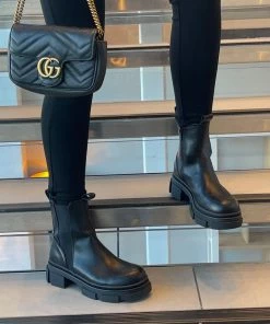 LIV CAMILA Chunky Ankle Boots - Black PU SHOES