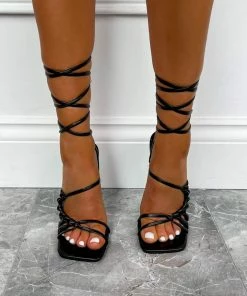 NDS SHOES CARRIE Lace Up Heels - Black