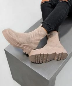 COR SHOES CELINA Chunky Sock Fit Ankle Boots - Mocha