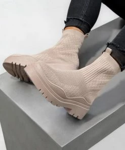 COR SHOES CELINA Chunky Sock Fit Ankle Boots - Mocha