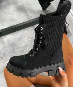 NDS CERYS Chunky Ankle Sock Fit Boots - Black