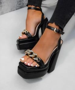 NDS CHANI Chunky Platform Heels - Black SHOES