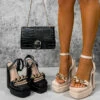 NDS SHOES CHANI Chunky Platform Heels - Cream Suede