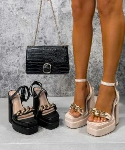 NDS SHOES CHANI Chunky Platform Heels - Cream Suede