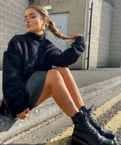 ELG CHARGE Chunky Lace Up Platform Ankle Boots - Black