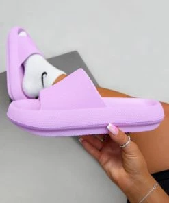 CIT CLARA Flat Slider Sandals - Lilac SHOES