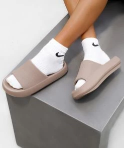 CIT SHOES CLARA Flat Slider Sandals - Mocha