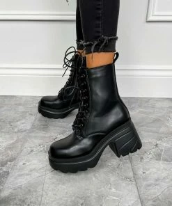 CIT SHOES CREED Chunky Platform Boots - Black