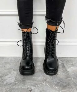 CIT SHOES CREED Chunky Platform Boots - Black