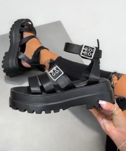 LIV CRUZ Super Chunky Sandals - Black SHOES