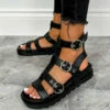 NDS SHOES DELIA Chunky Buckle Sandals - Black