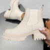 DMF ELIZAH Chunky Chelsea Ankle Boots - Beige
