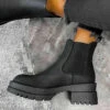 DMF SHOES ELIZAH Chunky Chelsea Ankle Boots - Black