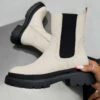DMF ELLIE Chunky Chelsea Ankle Boots - Cream