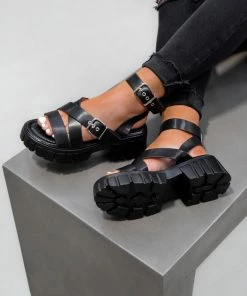 NDS EMELIA Chunky Buckle Sandals - Black