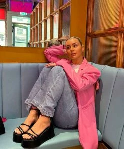 CIT ES VEDRA Chunky Platform Sandals - Black PU SHOES