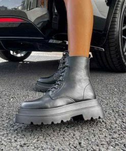 LIV REGULATE Chunky Ankle Boots - Black PU