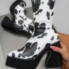 ELG HOLD UP Platform Sock Fit Boots - Cow Print