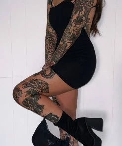 ELG HOLD UP Platform Sock Fit Boots - Black Faux Suede