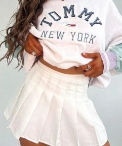 AJ Voyage Bottoms SKIRTS High Waisted Pleated Skirt - White