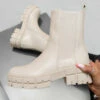 NDS INDIE Chunky Chelsea Ankle Boots - Beige PU