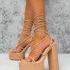 NDS JADE Chunky Platform Heels - Beige
