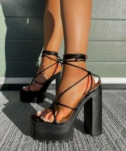 NDS JADE Chunky Platform Heels - Black
