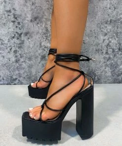 NDS JADE Chunky Platform Heels - Black