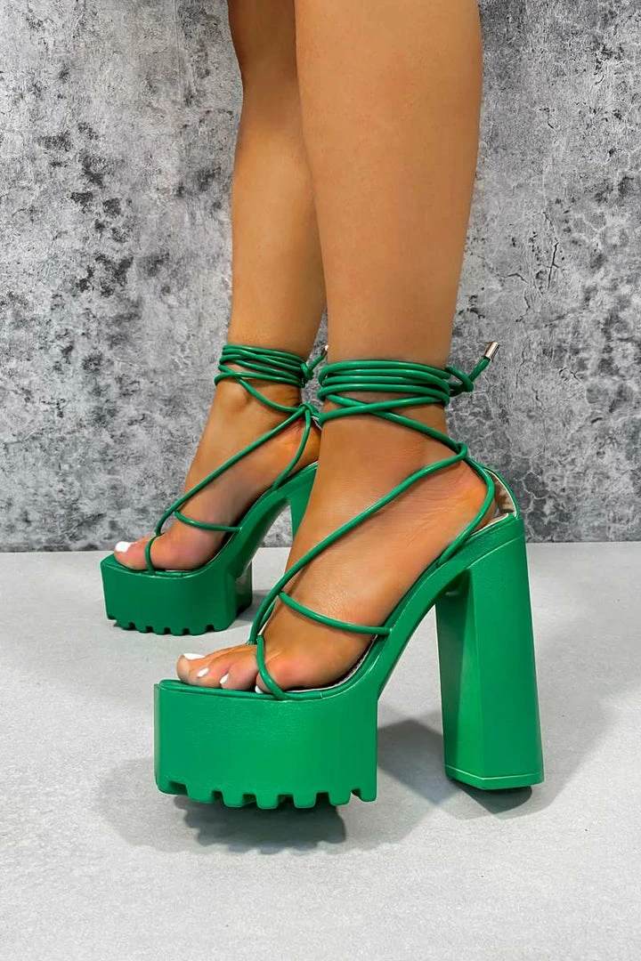 NDS JADE Chunky Platform Heels - Green SHOES 5 NDS JADE Chunky Platform Heels - Green SHOES