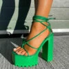 NDS JADE Chunky Platform Heels - Green SHOES
