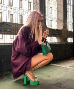 NDS JADE Chunky Platform Heels - Green SHOES