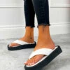 CIT JAYMIE Chunky Toe Post Sandals - White SHOES