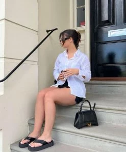 CIT JAYMIE Chunky Toe Post Sandals - Black