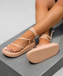 DMF SHOES JORGIE Chunky Lace Sandals - Beige