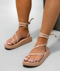 DMF SHOES JORGIE Chunky Lace Sandals - Beige