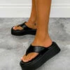 CIT SHOES KAYO Chunky Platform Toe Post Sandals - Black